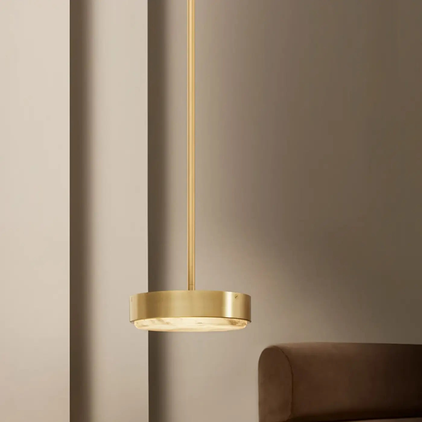 Marble & Metal Pendant Light LED IP65 — Gold & Black, S to XL