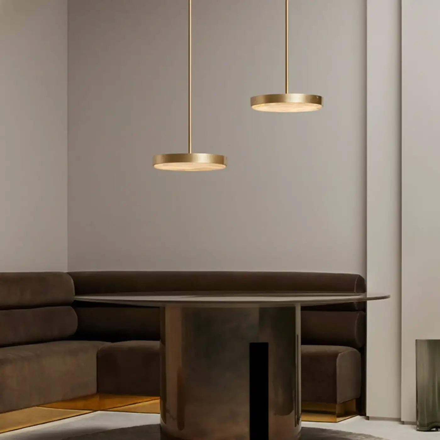 Marble & Metal Pendant Light LED IP65 — Gold & Black, S to XL