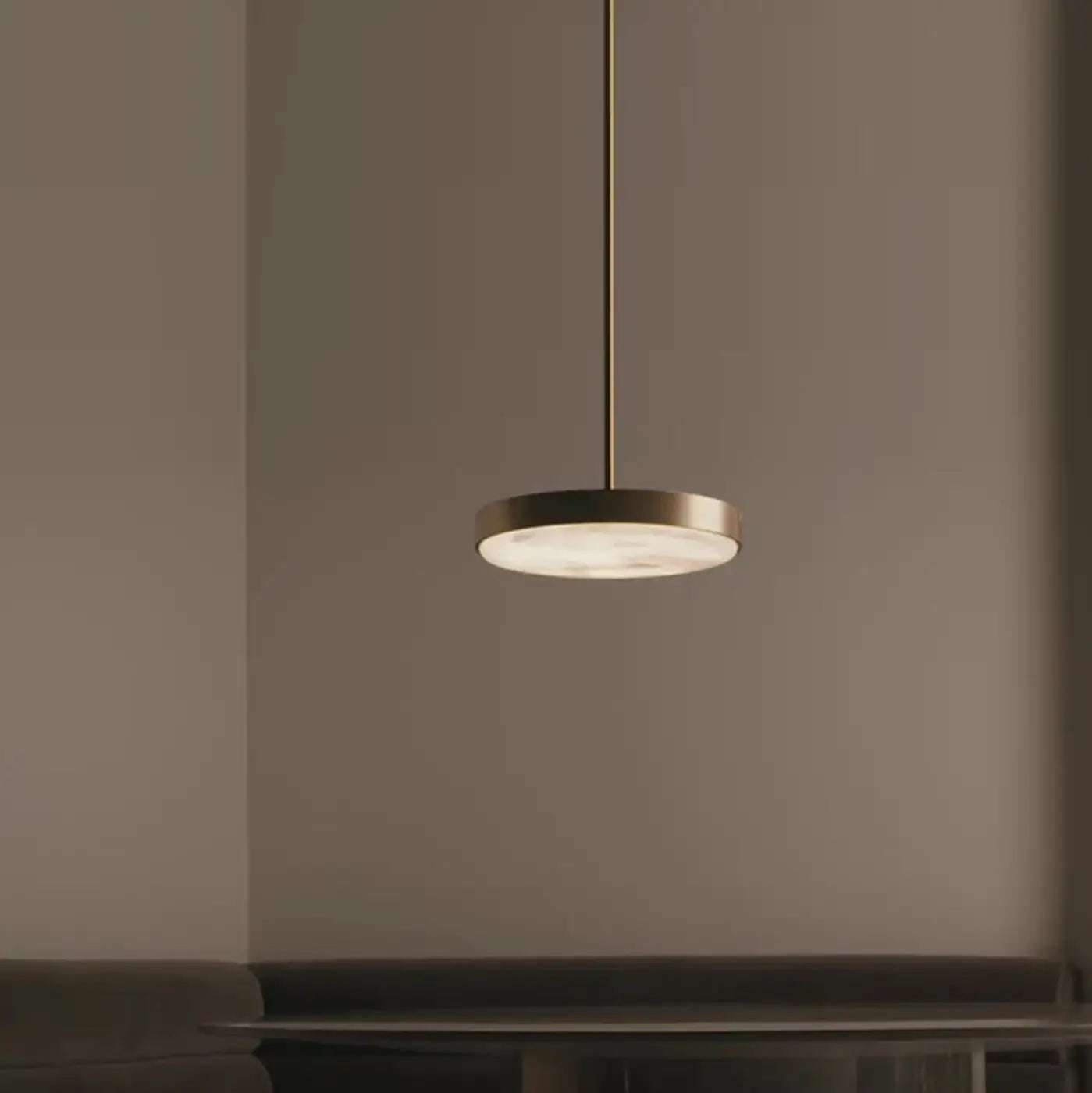 Marble & Metal Pendant Light LED IP65 — Gold & Black, S to XL
