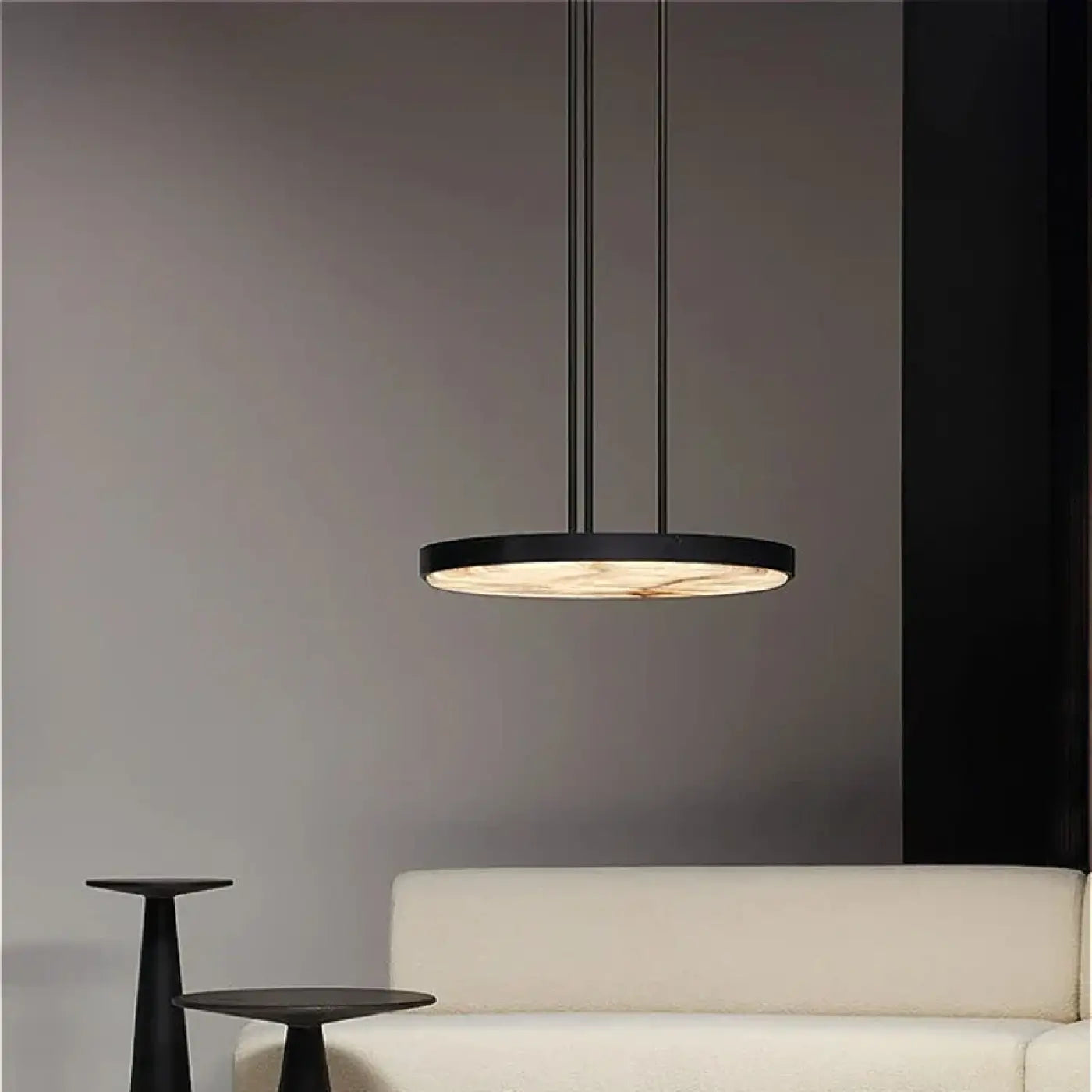 Marble & Metal Pendant Light LED IP65 — Gold & Black, S to XL