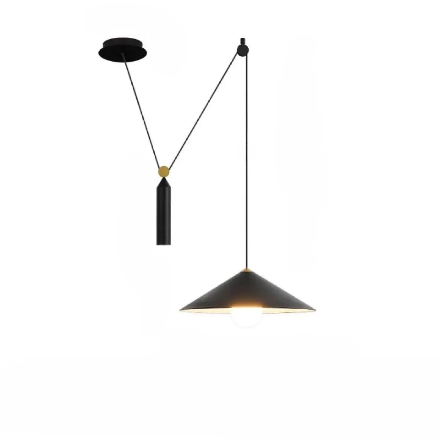 Minimalist Metal Pendant Light E27 Black White Adjustable Cable S/M/L