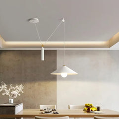 Minimalist Metal Pendant Light E27 Black White Adjustable Cable S/M/L