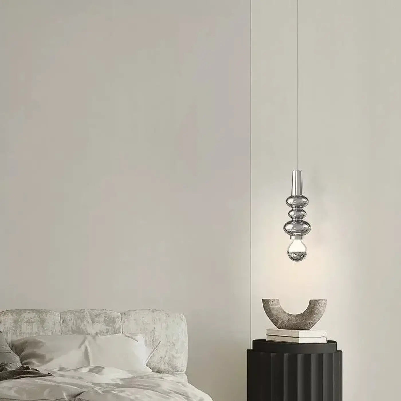 Minimalist Metal Pendant Light 6W LED — Red, Green or Silver, Dimmable Option