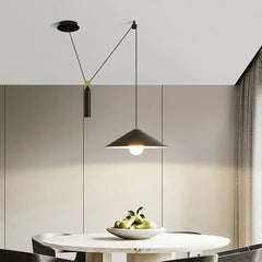 Conical Shade Pendant Light E27 Ø42cm — Black or White, 3 Colour Temperatures