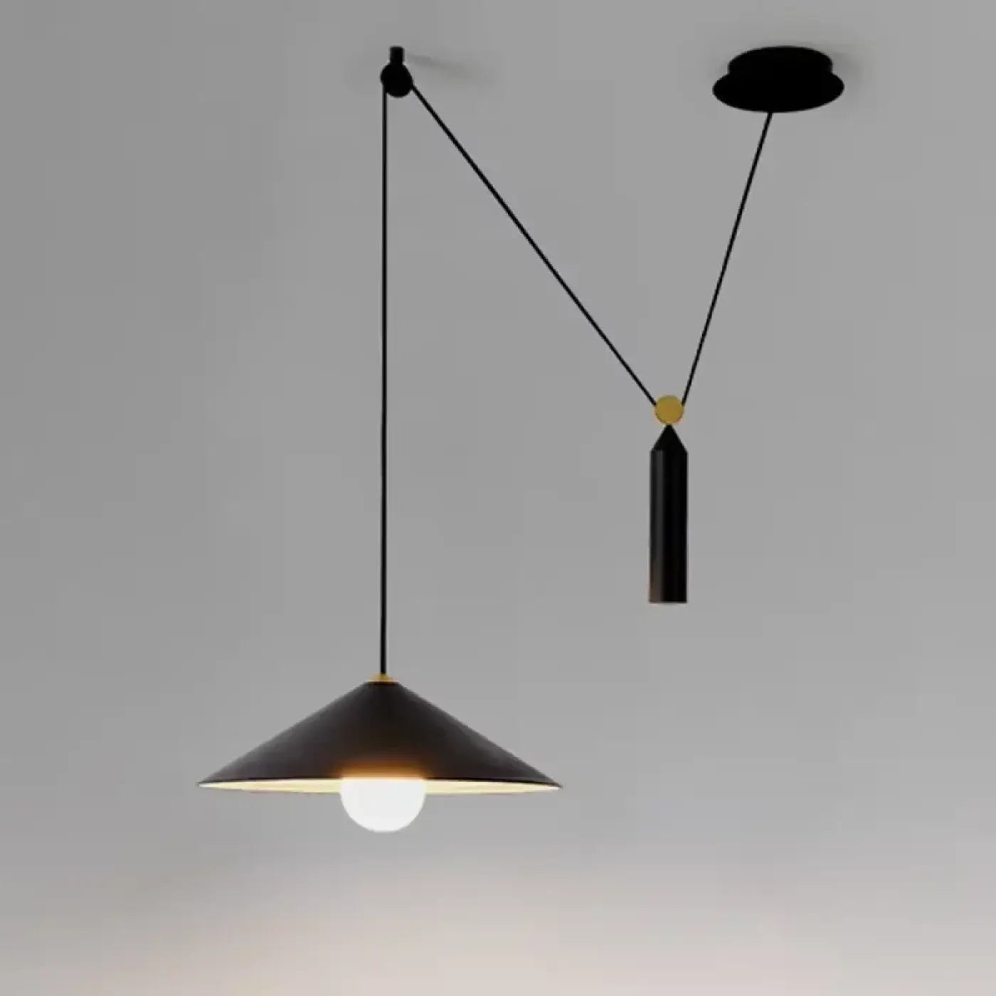Conical Shade Pendant Light E27 Ø42cm — Black or White, 3 Colour Temperatures
