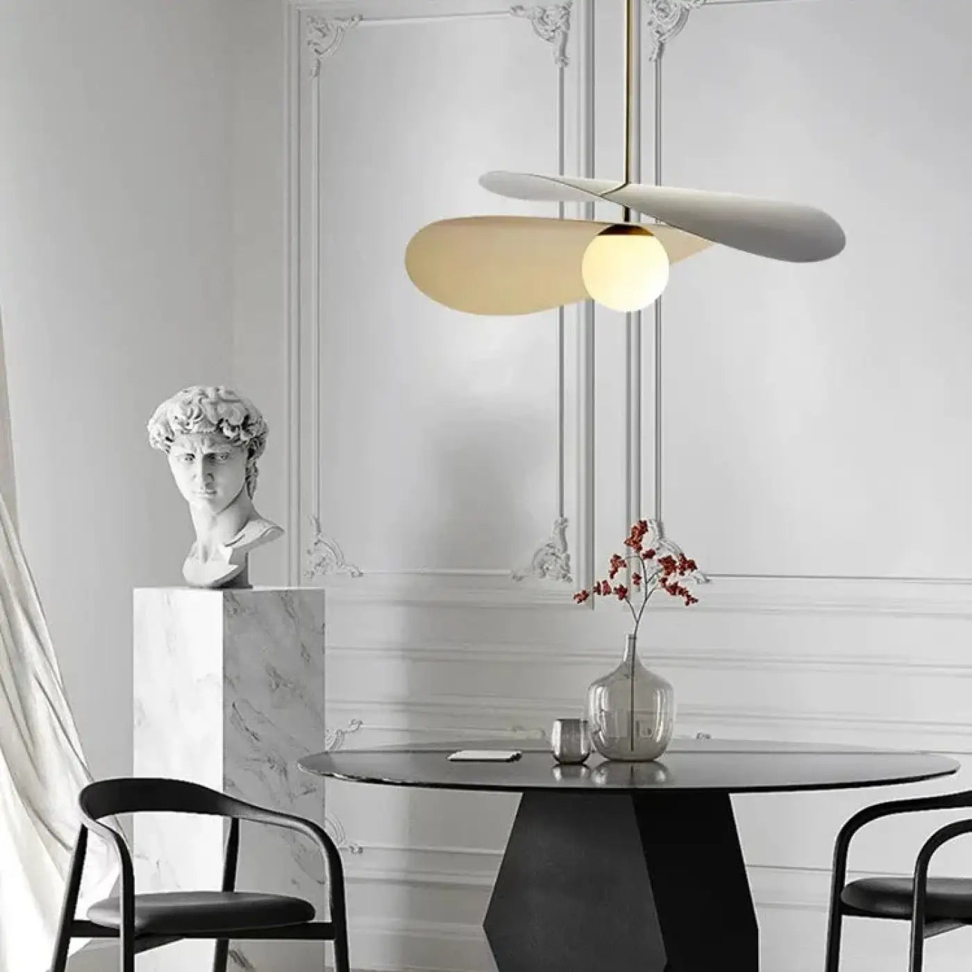 Modern Black Brass Minimalist Pendant Light E27 — S/M