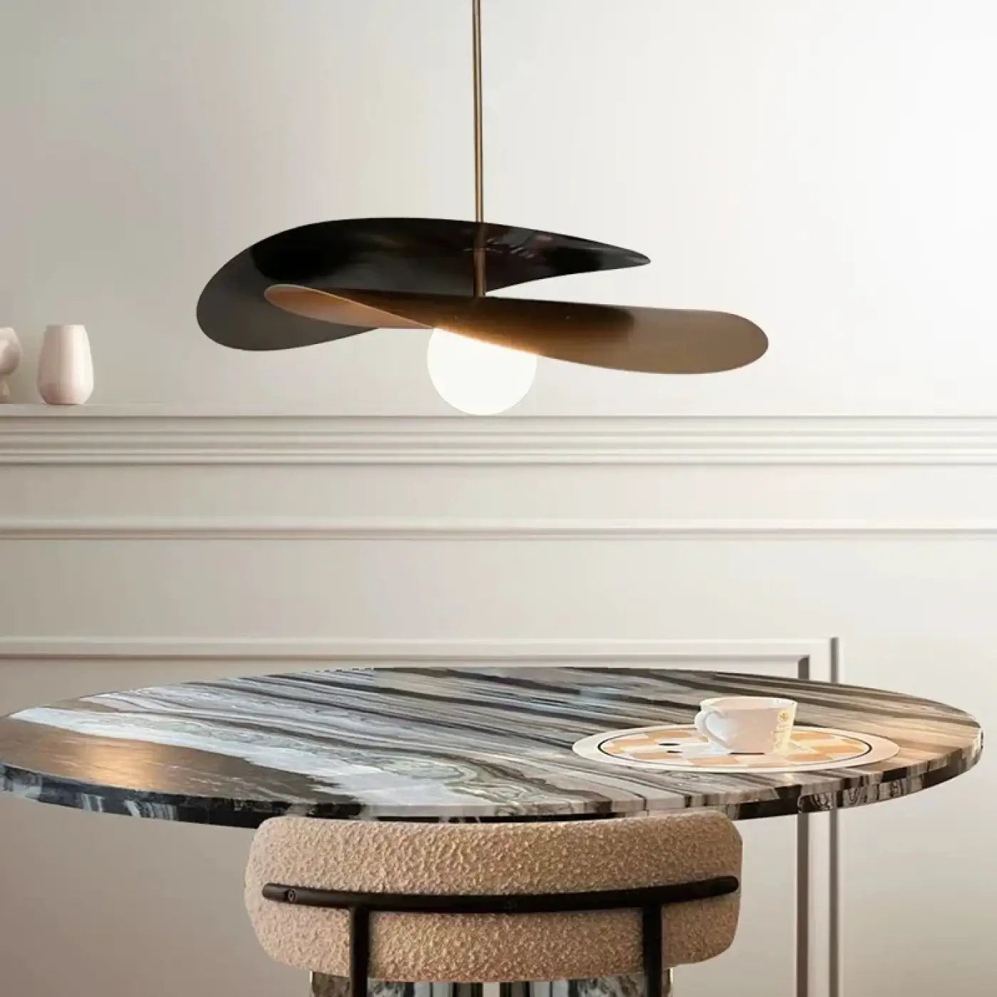Modern Black Brass Minimalist Pendant Light E27 — S/M