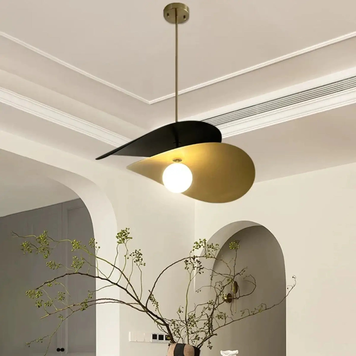 Modern Black Brass Minimalist Pendant Light E27 — S/M