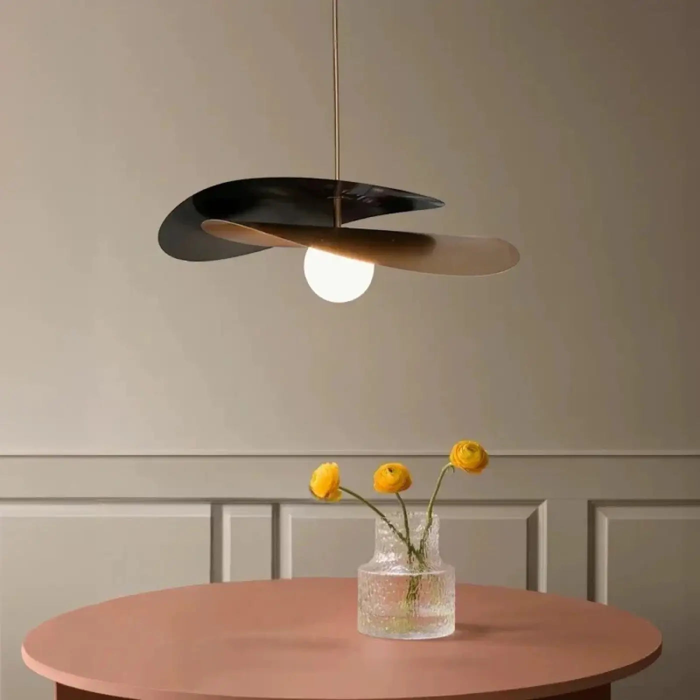 Modern Black Brass Minimalist Pendant Light E27 — S/M