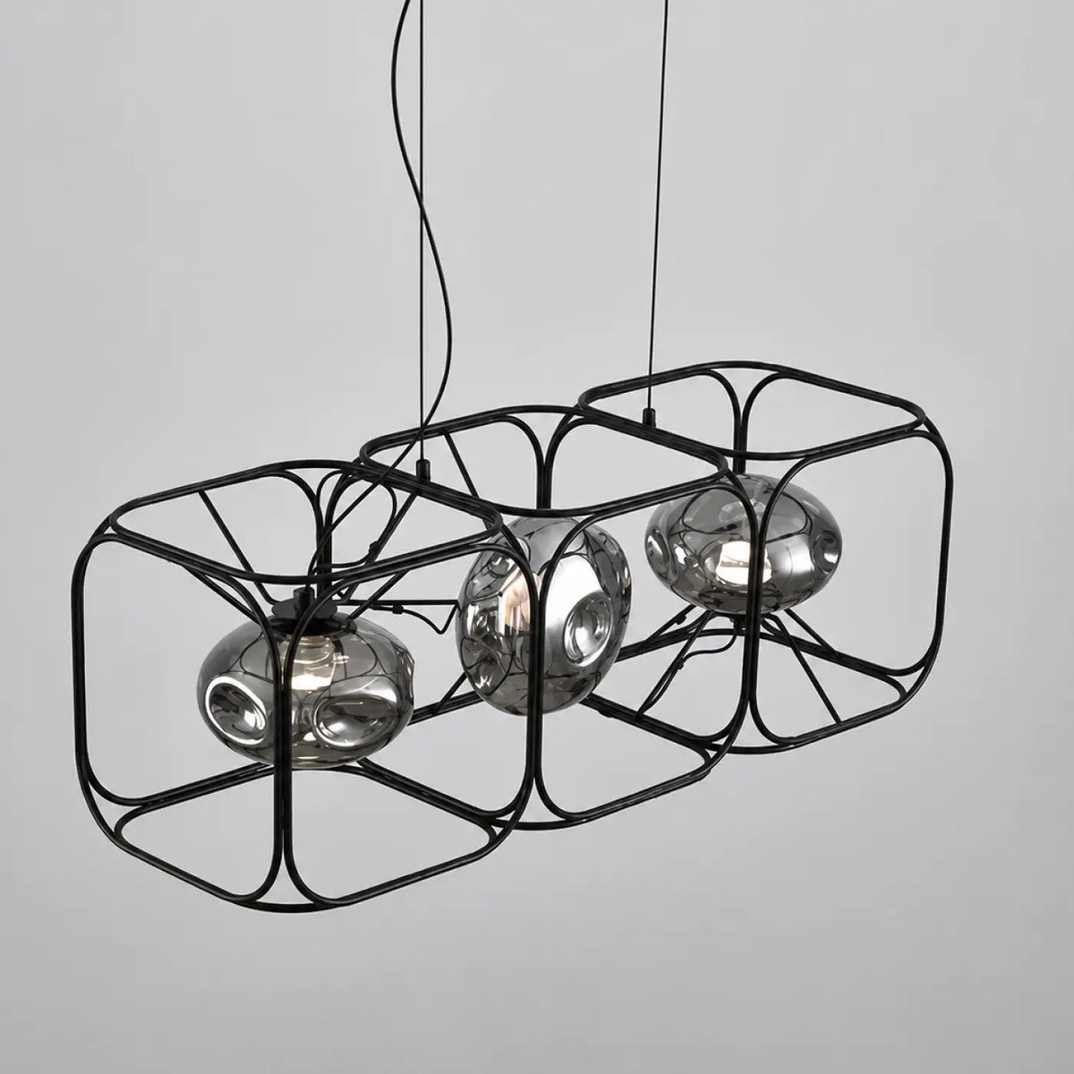 Honeycomb Metal Bar Pendant Light Integrated LED Dimmable Black