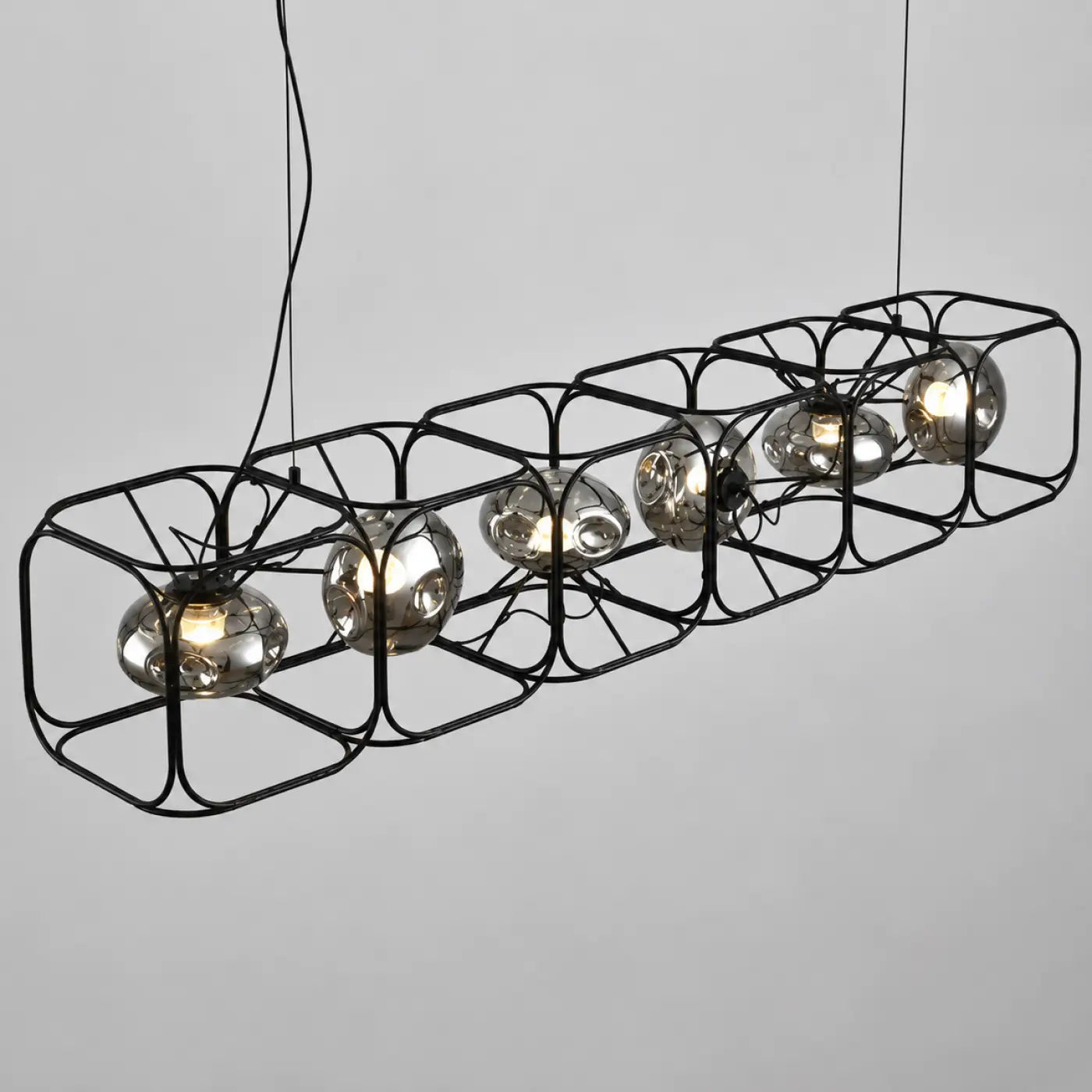Honeycomb Metal Bar Pendant Light Integrated LED Dimmable Black
