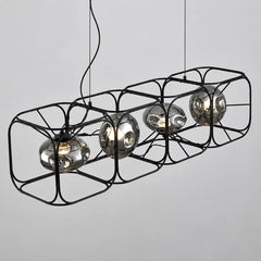 Honeycomb Metal Bar Pendant Light Integrated LED Dimmable Black