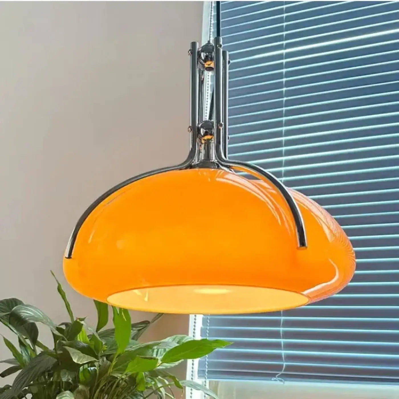 Industrial Orange Metal Pendant Light E27 LED Warm or Cool White
