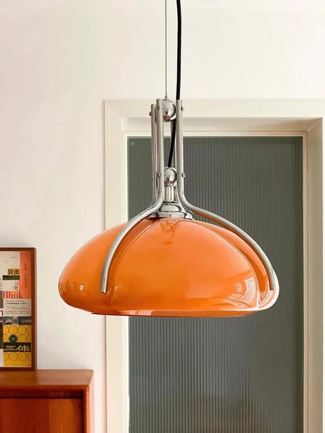 Industrial Orange Metal Pendant Light E27 LED Warm or Cool White