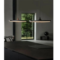 Round Pendant Light Metal Acrylic E27 IP65 Black White