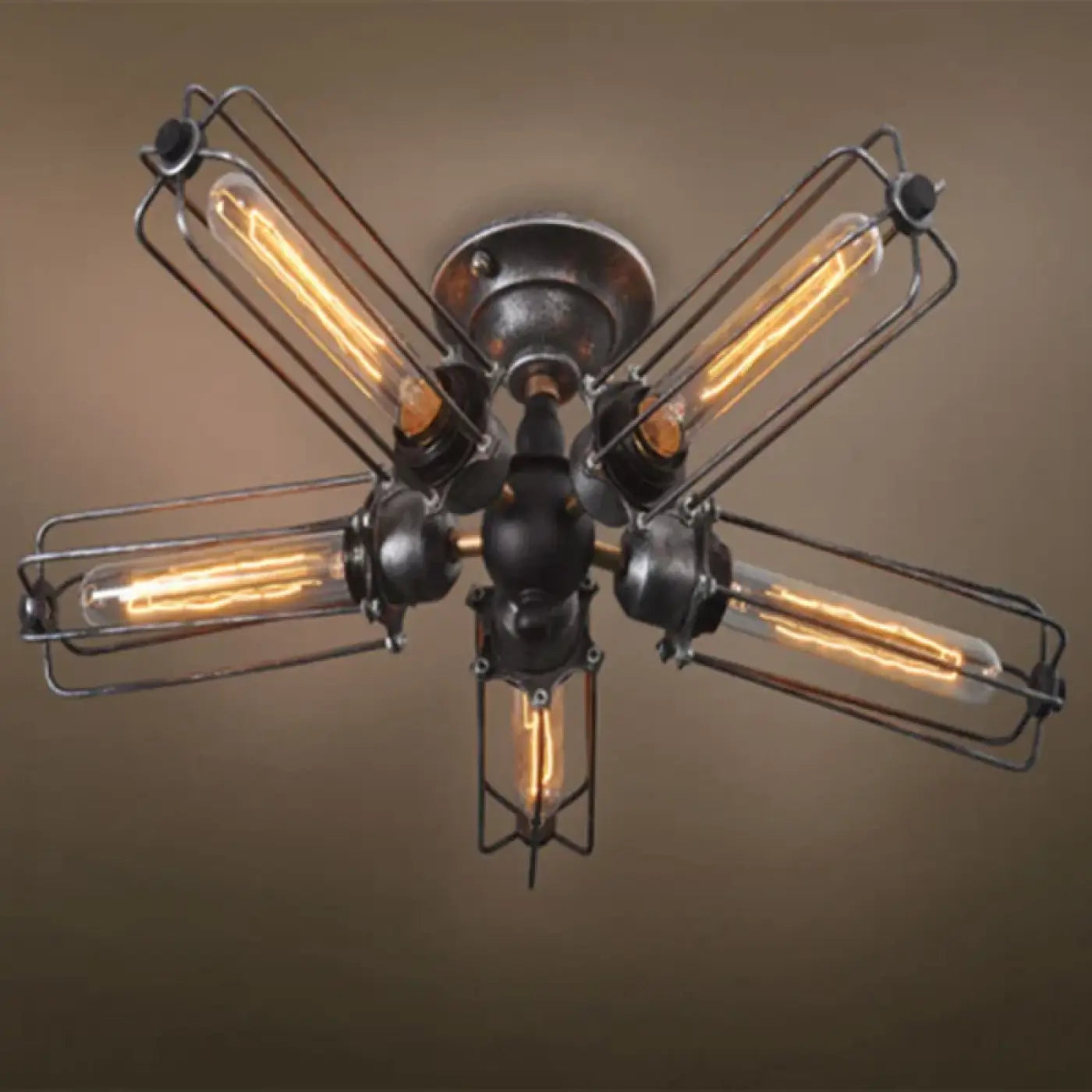 Industrial Vintage Glass Pendant Light E27 Black Metal S/M