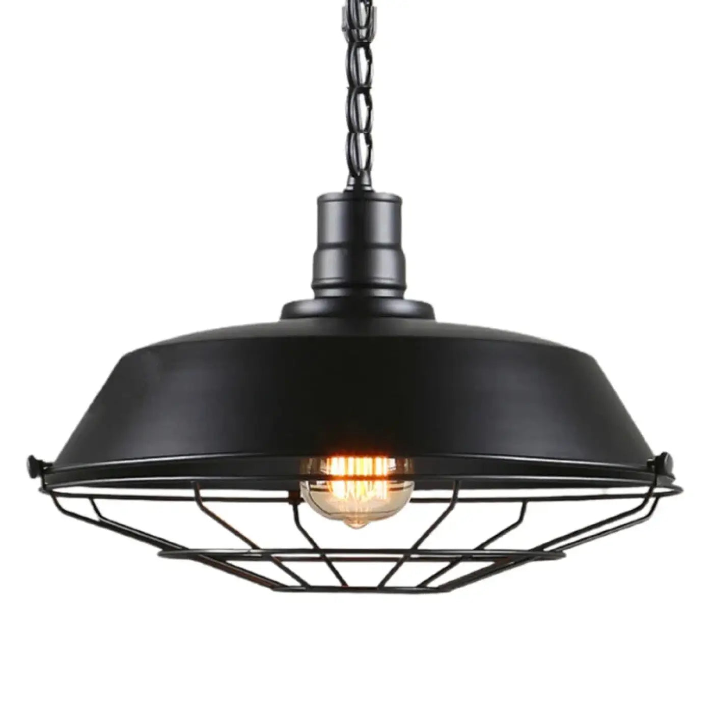 Flat Bell Industrial Pendant Light E27 Metal Brown Black Bronze 28cm