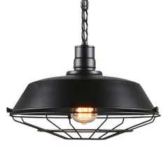 Flat Bell Industrial Pendant Light E27 Metal Brown Black Bronze 28cm