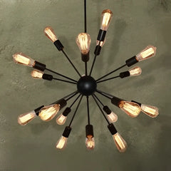 Industrial Sputnik Metal Pendant Light E27 Black 12 to 20 Arms