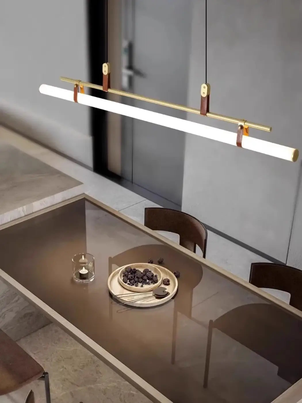Linear LED Tube Pendant Light G4 Black Gold S M L
