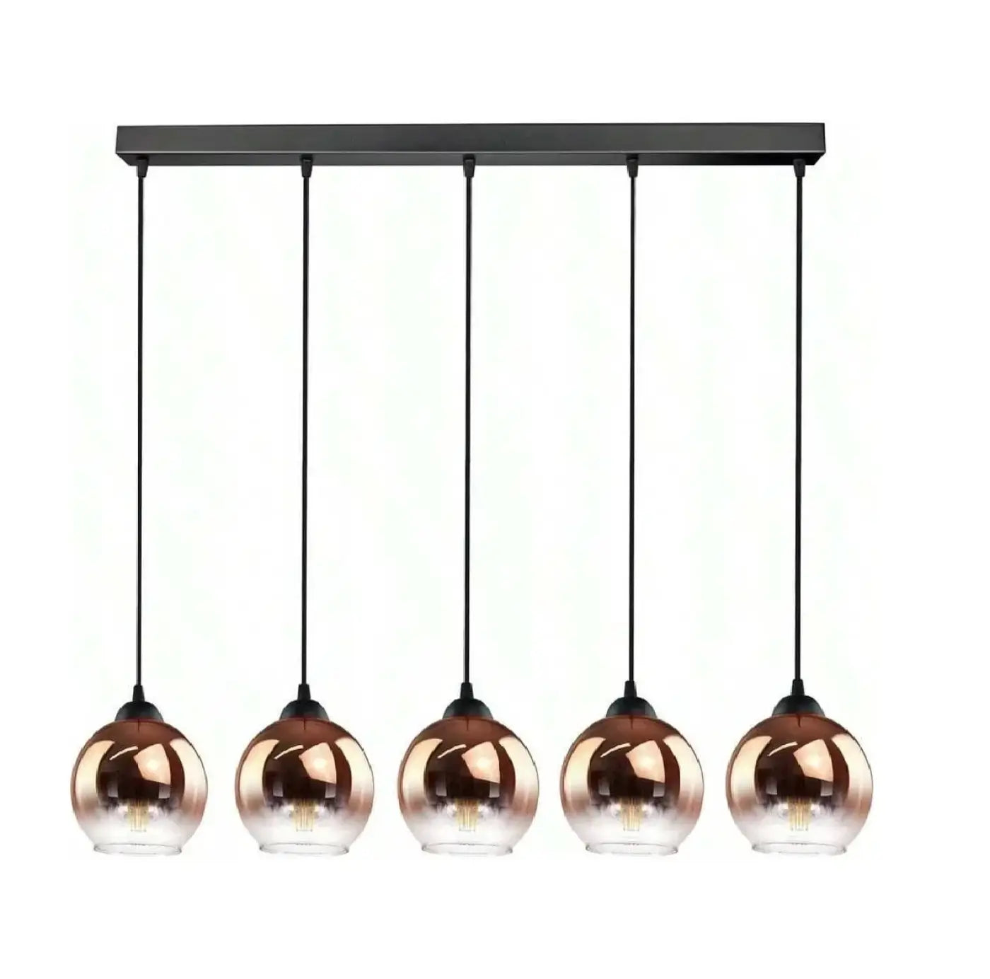 Amber Glass Vintage Pendant Light E27 Metal Frame