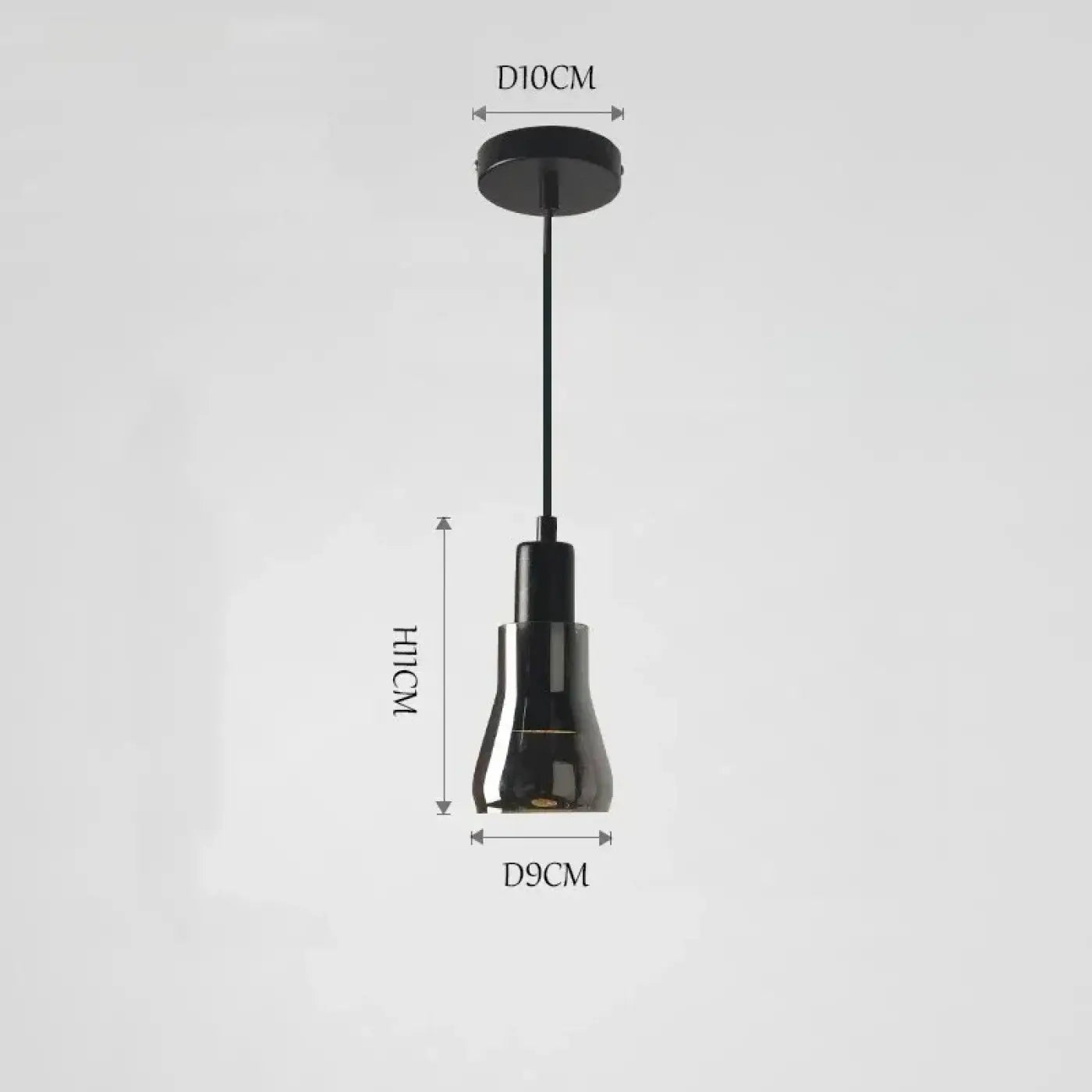Smoked Glass Pendant Light E27 Modern Industrial 4 Shapes