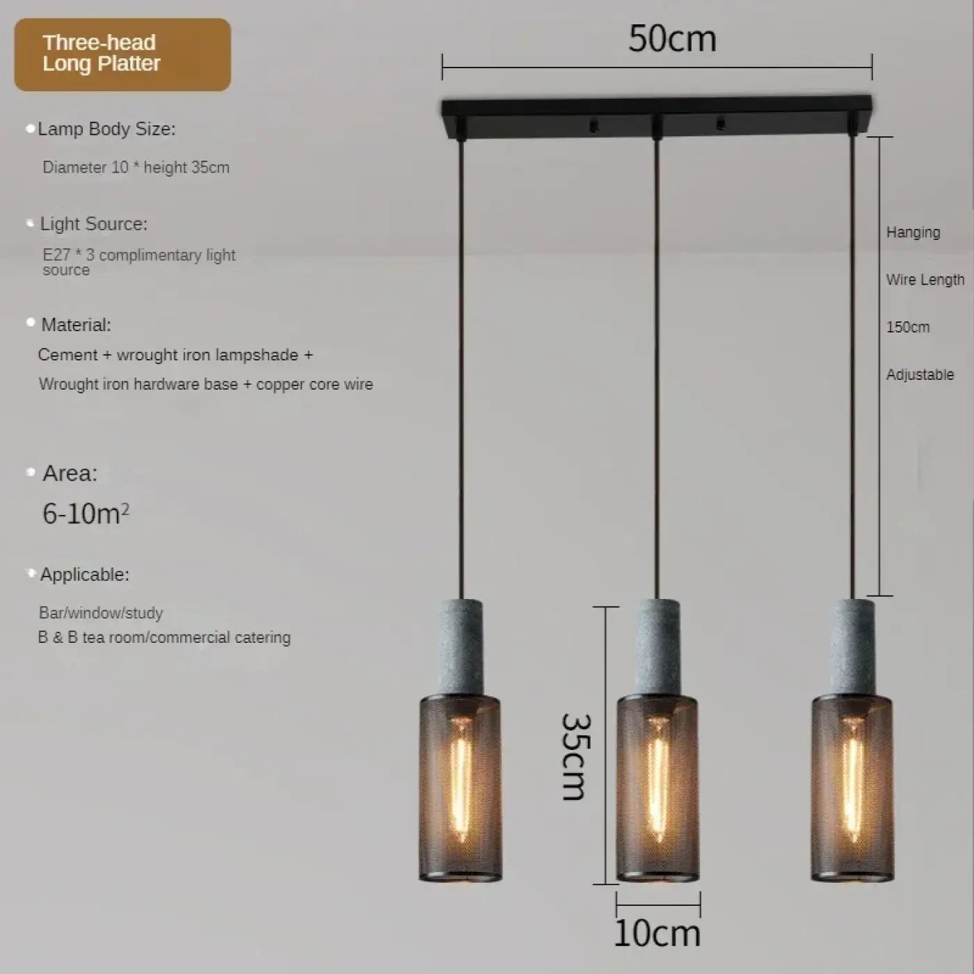 Industrial Loft Glass Pendant Light E27 Black Metal 8 Shapes