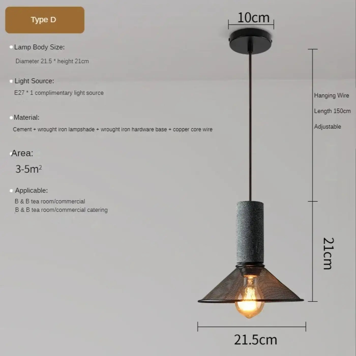 Industrial Loft Glass Pendant Light E27 Black Metal 8 Shapes
