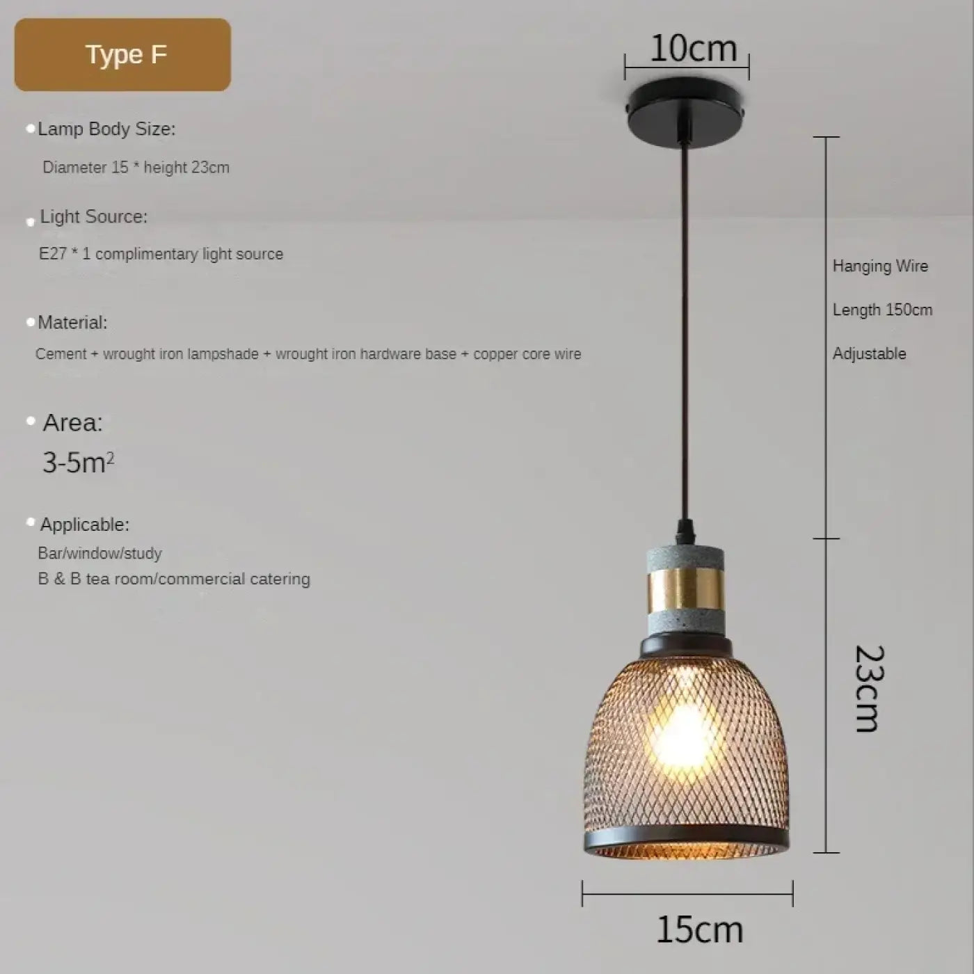 Industrial Loft Glass Pendant Light E27 Black Metal 8 Shapes