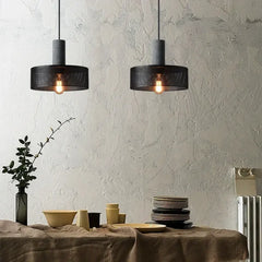 Industrial Loft Glass Pendant Light E27 Black Metal 8 Shapes