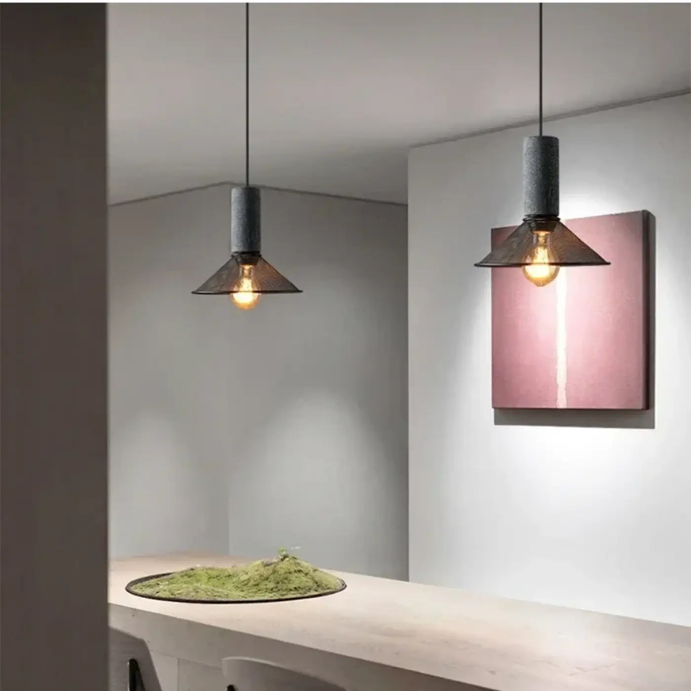 Industrial Loft Glass Pendant Light E27 Black Metal 8 Shapes