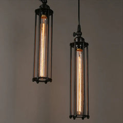 Industrial Vintage Glass Pendant Light E27 Black 40cm