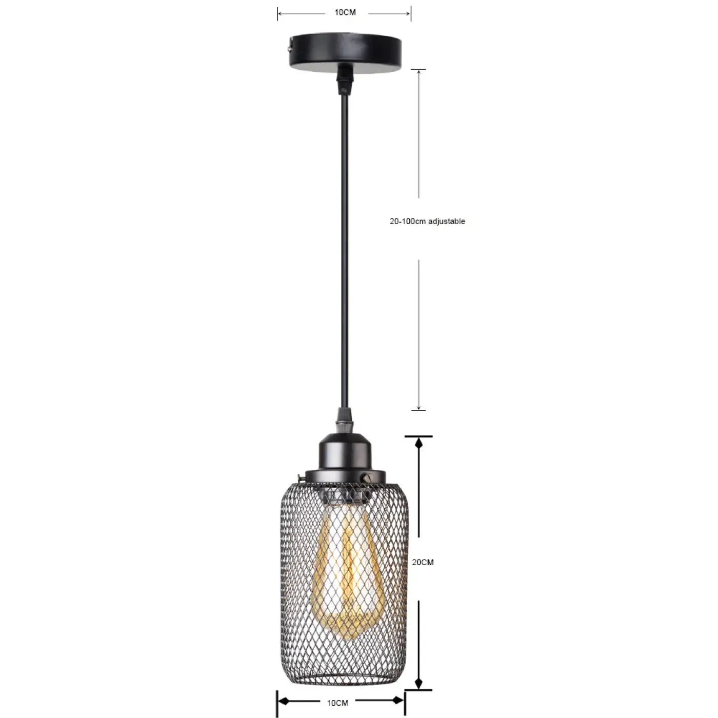 Industrial Vintage Metal Pendant Light E27 — Gold or Silver, 3 Cable Configurations