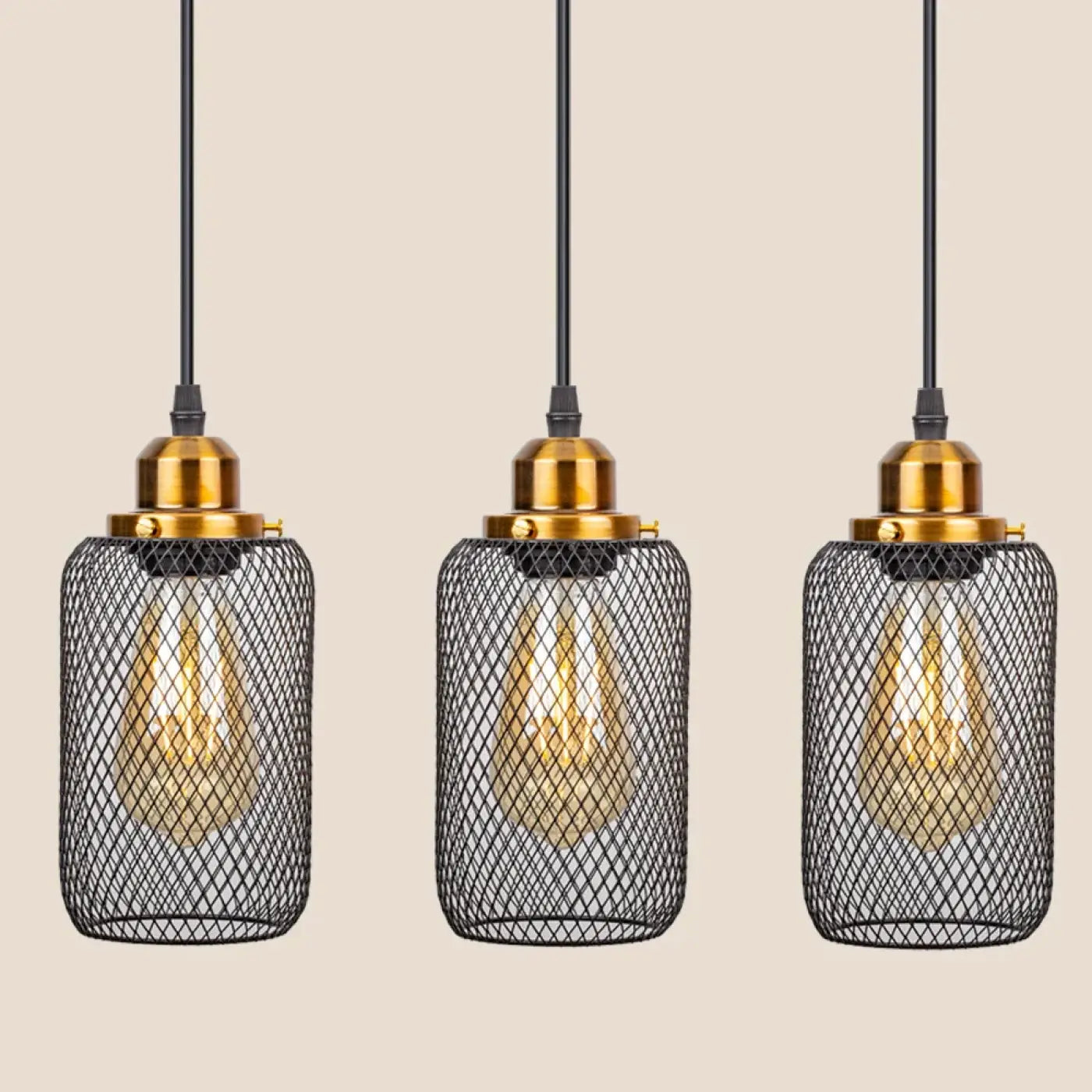 Industrial Vintage Metal Pendant Light E27 — Gold or Silver, 3 Cable Configurations