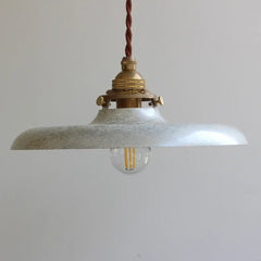 Vintage Metal Pendant Light E14 LED Braided Cable Green Yellow Silver Bronze