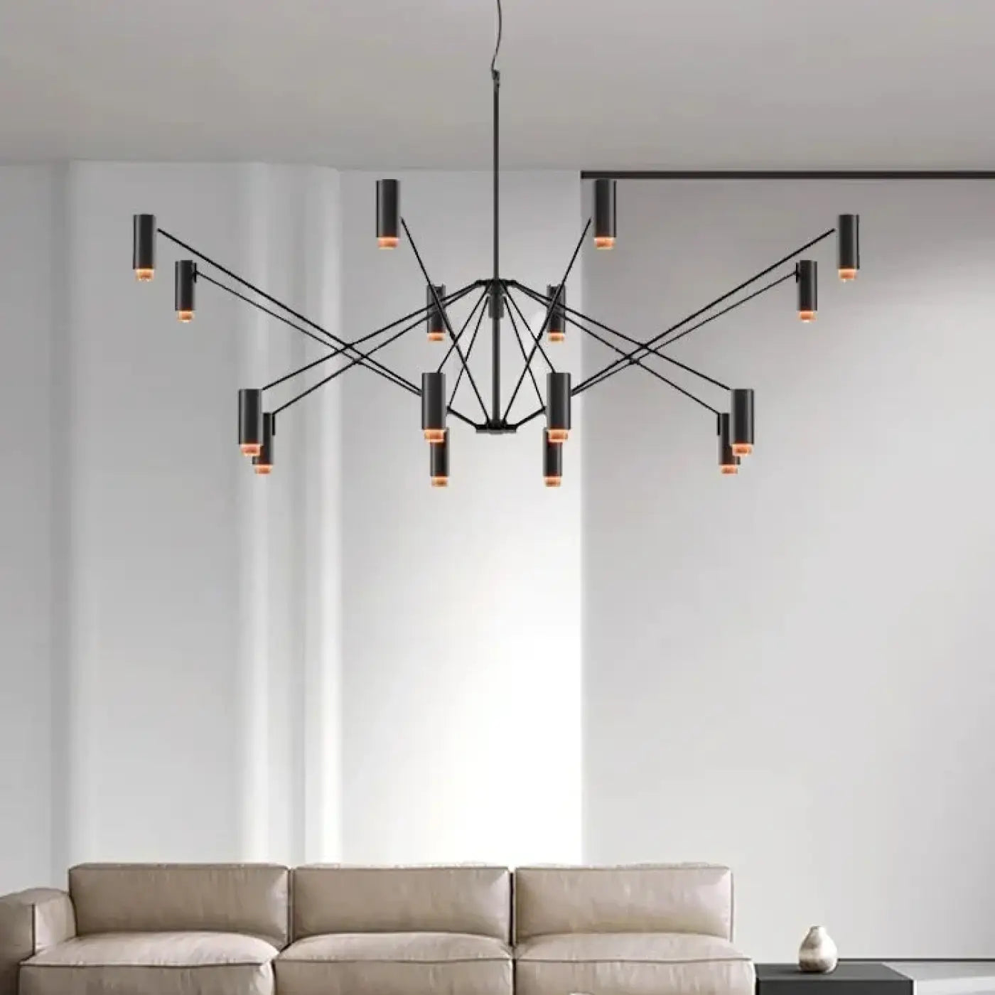 Multi-Arm Black Pendant Light Adjustable Spotlights LED