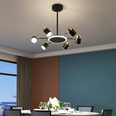 Black Industrial Sputnik Pendant Light Dimmable LED 5 Sizes