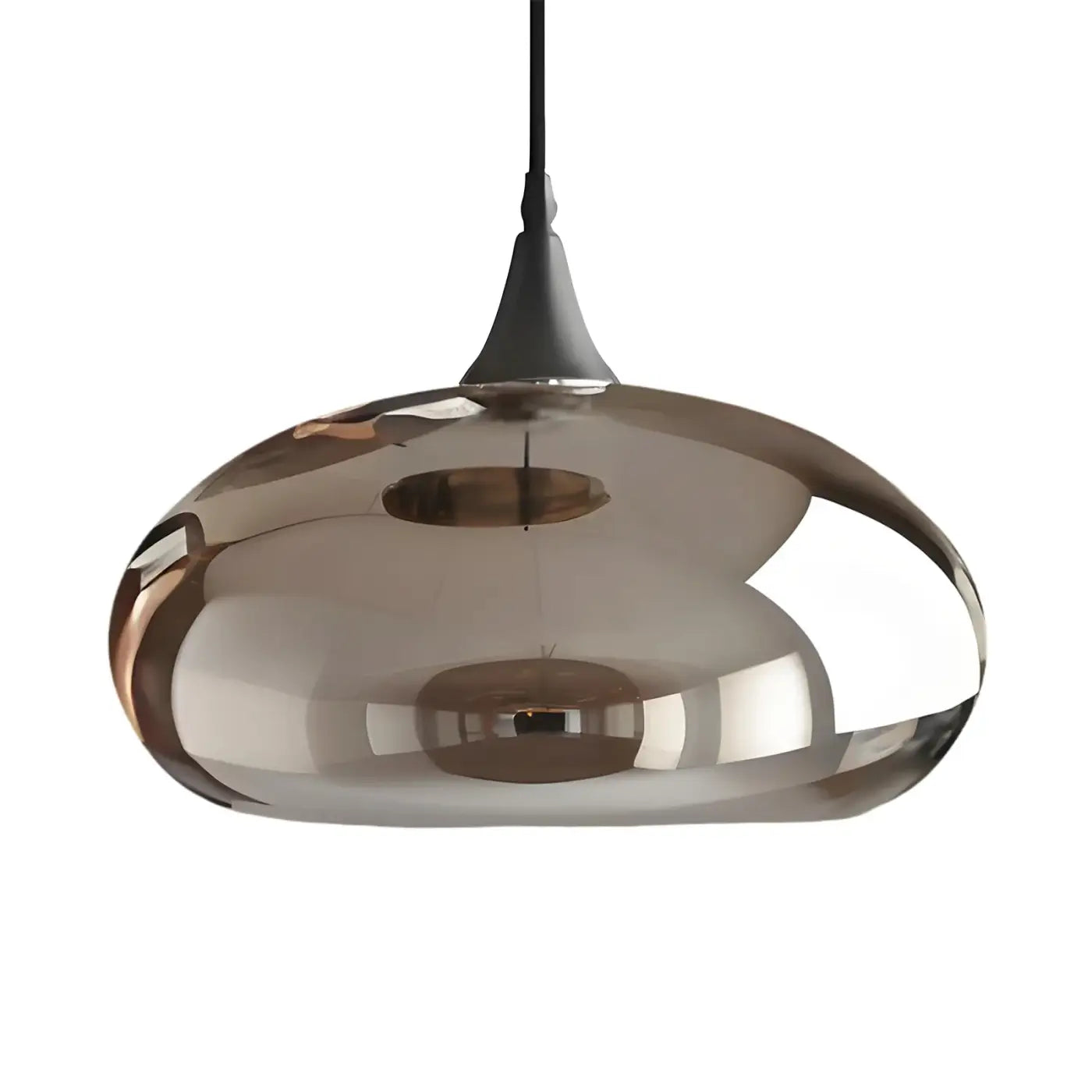 3-Light Smoked Glass Pendant Light E27 Silver — 46×53cm