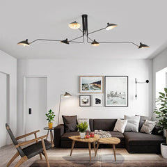 Industrial Black Multi-Arm Pendant Light E14 3 or 6 Heads