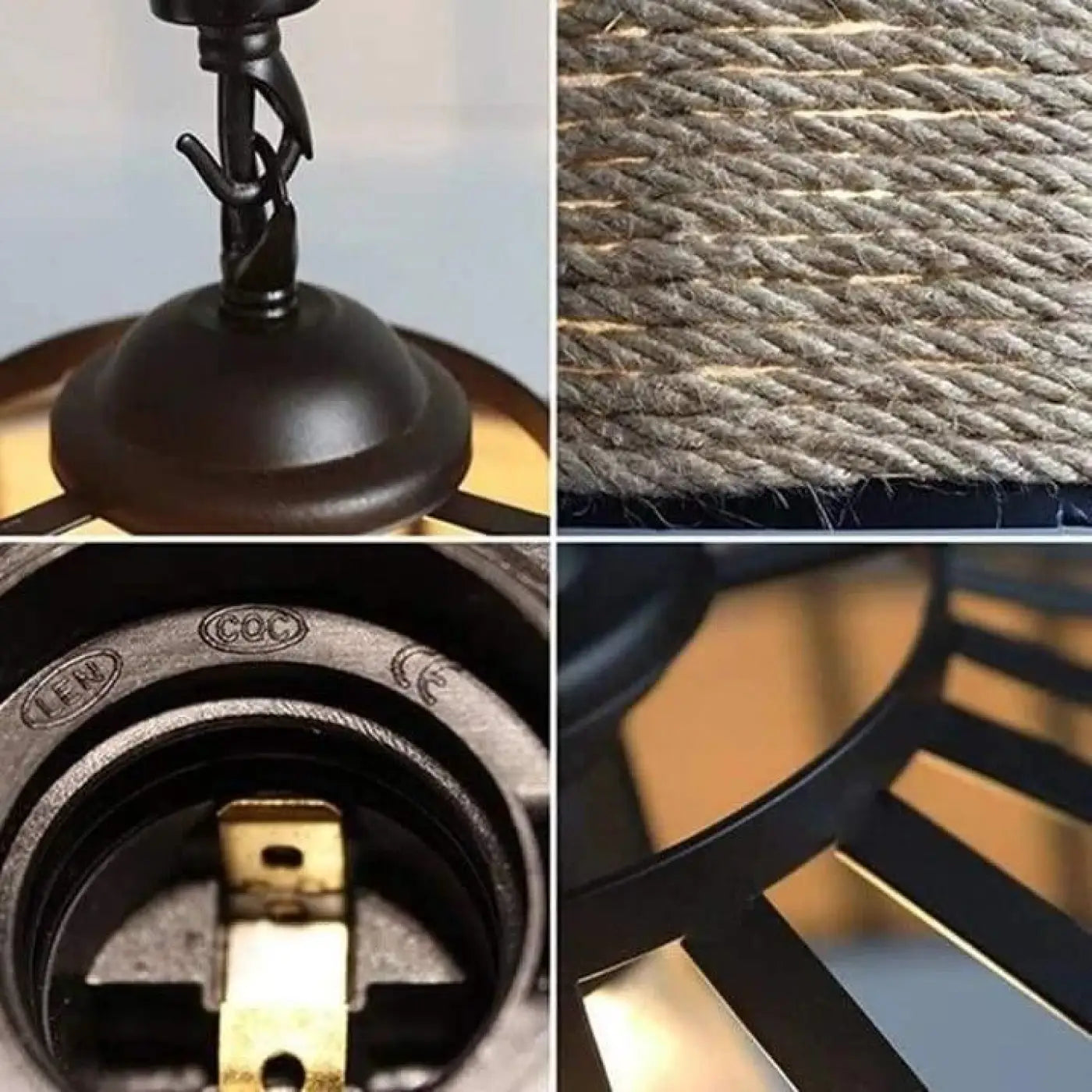 Industrial Vintage Pendant Light Black Aluminium E27