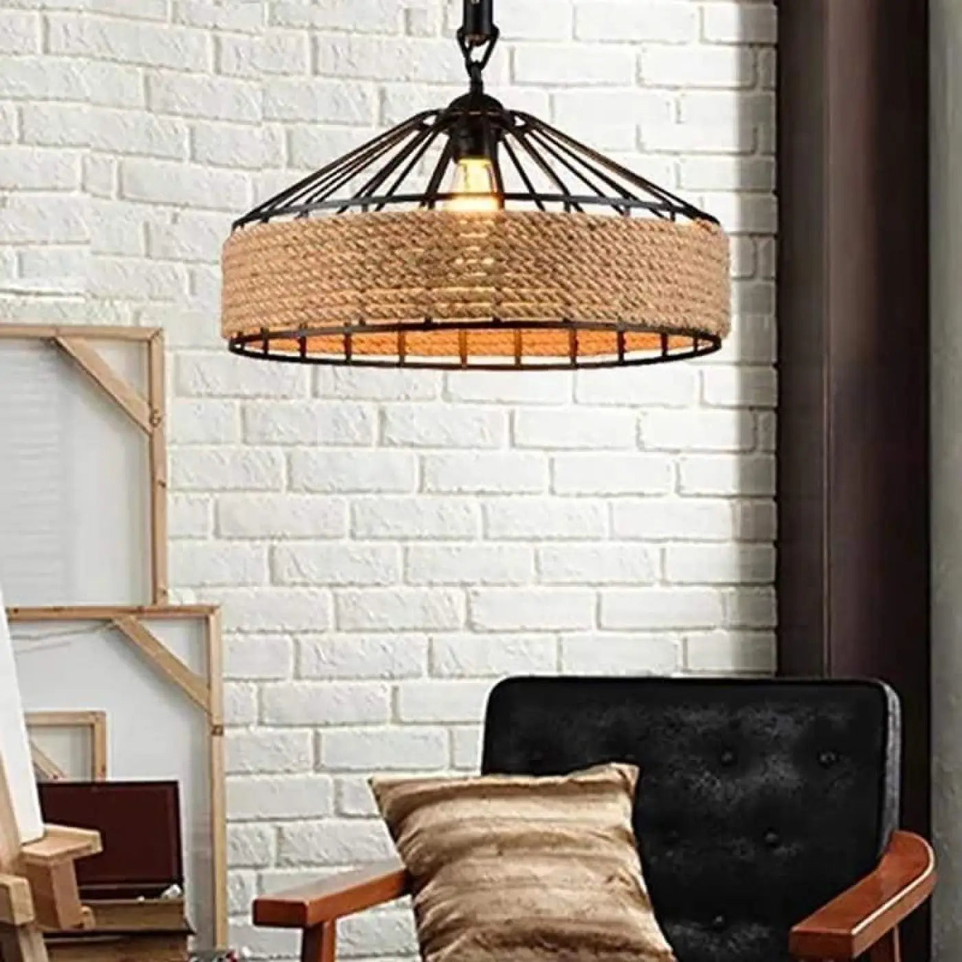 Industrial Vintage Pendant Light Black Aluminium E27