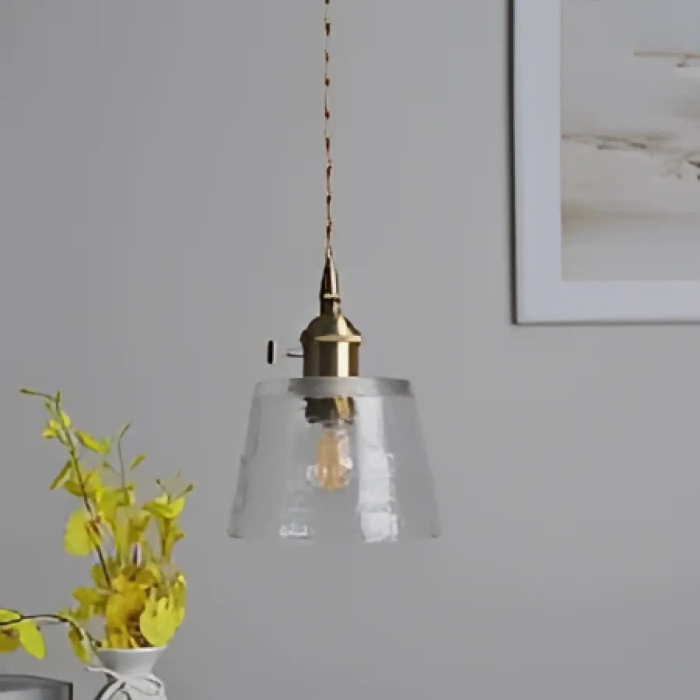 Vintage Textured Glass Pendant Light E27 Green Orange Clear Ø13 cm