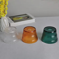 Vintage Textured Glass Pendant Light E27 Green Orange Clear Ø13 cm